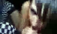 Brunette girlfriend sucks cock after anal pounding!