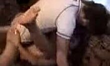 naked russian girl gets hot and heavy on the couch with boyfriend