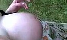 Chubby Slut Sucks Cock Outdoors And Receives Facial Cumshot In Nature