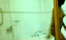 Yo, cute young Asian filmed taking a steamy shower in private bathroom