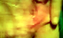 Girlfriend In Nylon Stockings Fingers Her Shaved Pussy Close-Up