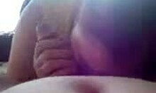 Fat Slut Tugs And Chokes On Man's Cock