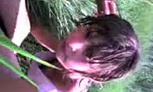 Short Haired Brunette Exhibitionist In Nature With Boyfriend