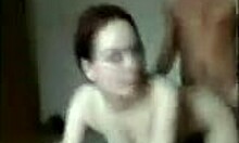 Pale brunette teen moans as shes riding a cock