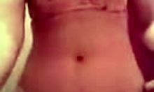 chubby brunette teen relaxes alone at home