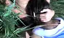 Short Haired Brunette Exhibitionist In Nature With Boyfriend