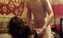 The brunette is getting a hard pounding from a horny teen 😏