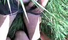 Short Haired Brunette Exhibitionist In Nature With Boyfriend