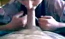 The slutty girlfriend choked on her boyfriend's boner in POV