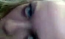 cute brunette with blue eyes demonstrates exceptional blowjob skills in pov