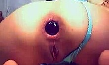 I moan as blonde teen 18+ inserts huge toys in webcam fetish