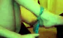 In this homemade POV video, the brunette girlfriend eagerly sucks her boyfriend's cock while they're both naked