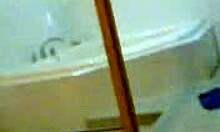 Yo, cute young Asian filmed taking a steamy shower in private bathroom