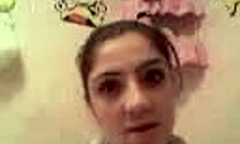 chubby brunette teen relaxes alone at home