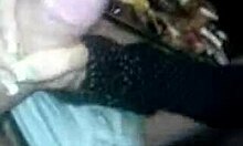 Kinky girl munches on cock in close-up while being filmed, intriguing contrast