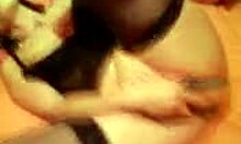 Girlfriend In Nylon Stockings Fingers Her Shaved Pussy Close-Up