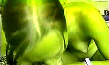 Horny naked slut sucking her boyfriends cock in POV