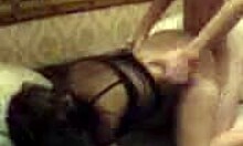 The brunette is getting a hard pounding from a horny teen 😏