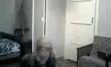 Blonde camwhore wearing stockings dances for her fans