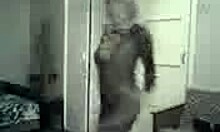 Blonde camwhore wearing stockings dances for her fans