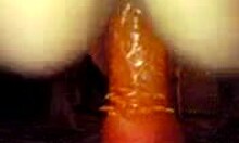 Russian teen masturbates with big orange dildo!