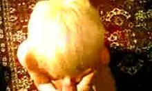 Cute blonde teen 18+ on her knees sucking a cock in POV