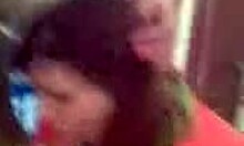 adorable teen girl slurps boyfriend's hard cock in public