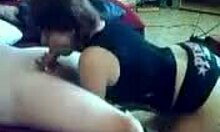 Obedient Slut Sucks Her Man On Knees