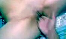 Girlfriend moans loud, drilled by cock and big bottle
