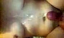 In this homemade scene, the amateur russian girlfriend with big tits spreads and fucks in doggystyle, making her boyfriend cum quickly with a cumshot