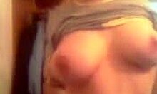i'm aroused by this sweetie showing magnificent breasts on webcam. she's solo in private homemade scene