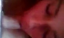 Irresistible brunette teen 18+ girlfriend sucks cock in homemade POV clip