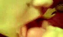 brunette girlfriend sucks cock swallows load face fucking pov close-up