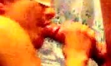 i blindfolded my sweetie to suck my large dick on her knees