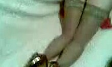 Damn, my young 18+ girlfriend looks hot posing in stockings