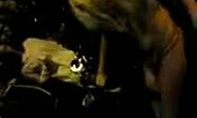 Irresistible stripper dances seductively, showing her ass in a thong at the night club