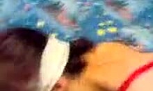 i blindfolded my sweetie to suck my large dick on her knees