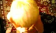 Cute blonde teen 18+ on her knees sucking a cock in POV