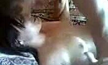 Horny dude pounds his girlfriend in missionary position while she moans loudly.