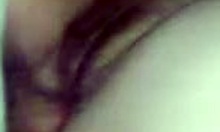 slutty girlfriend moans as her hairy pussy gets drilled