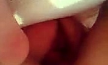 Shy brunette sweetie sucks and gets drilled in bedroom