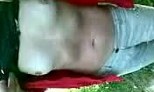 Slutty teen girlfriend sucks cock in condom outdoors 😈