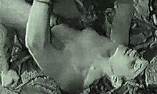 Sexy amateur sweetie engages in hot threesome action with natural tits and stockings.