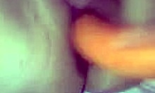 young sweetie satisfying herself with big dildo in private homemade moaning