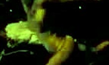 Irresistible stripper dances seductively, showing her ass in a thong at the night club