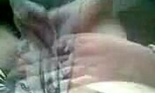 My girlfriend with saggy tits sucks hard POV