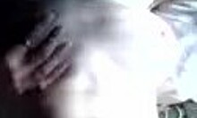 Adorable gf masturbates and spreads wet pussy in bed for boyfriend