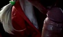 Slutty wife blows masked husband