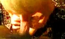 Cute blonde teen 18+ on her knees sucking a cock in POV