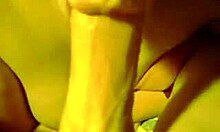 close-up of a passionate girlfriend sucking cock